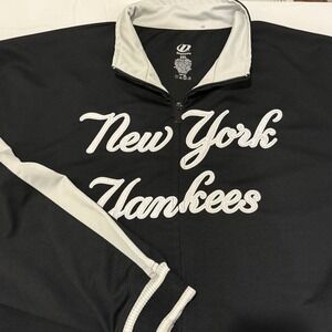 Dynasty New York Yankees Script Full Zip Track Jacket Mens 2XL Black MLB Basebal